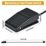 EMSI-FS - Foot Switch, 6.5-ft Momentary Foot Pedal Switch Woodworking Machine Control, Normally Off Foot Control Pedal with Piggyback Plug (3-Pronged) Deadman Style